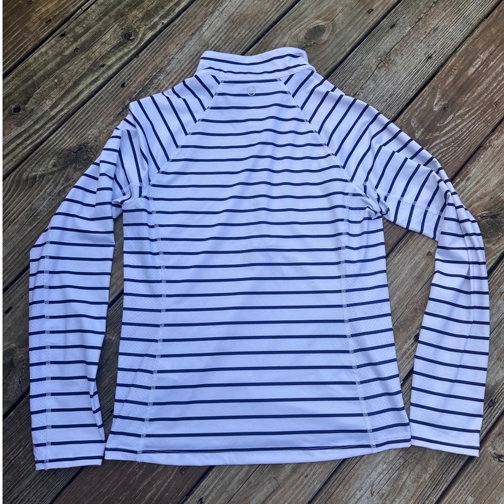 Vineyard Vines Performance Striped Quarter Zip Pullover Athletic Top - Picture 4 of 4